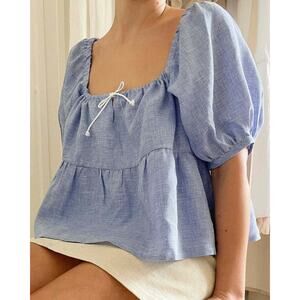 Harly Jae Prairie Blouse - XS - Grecian Blue